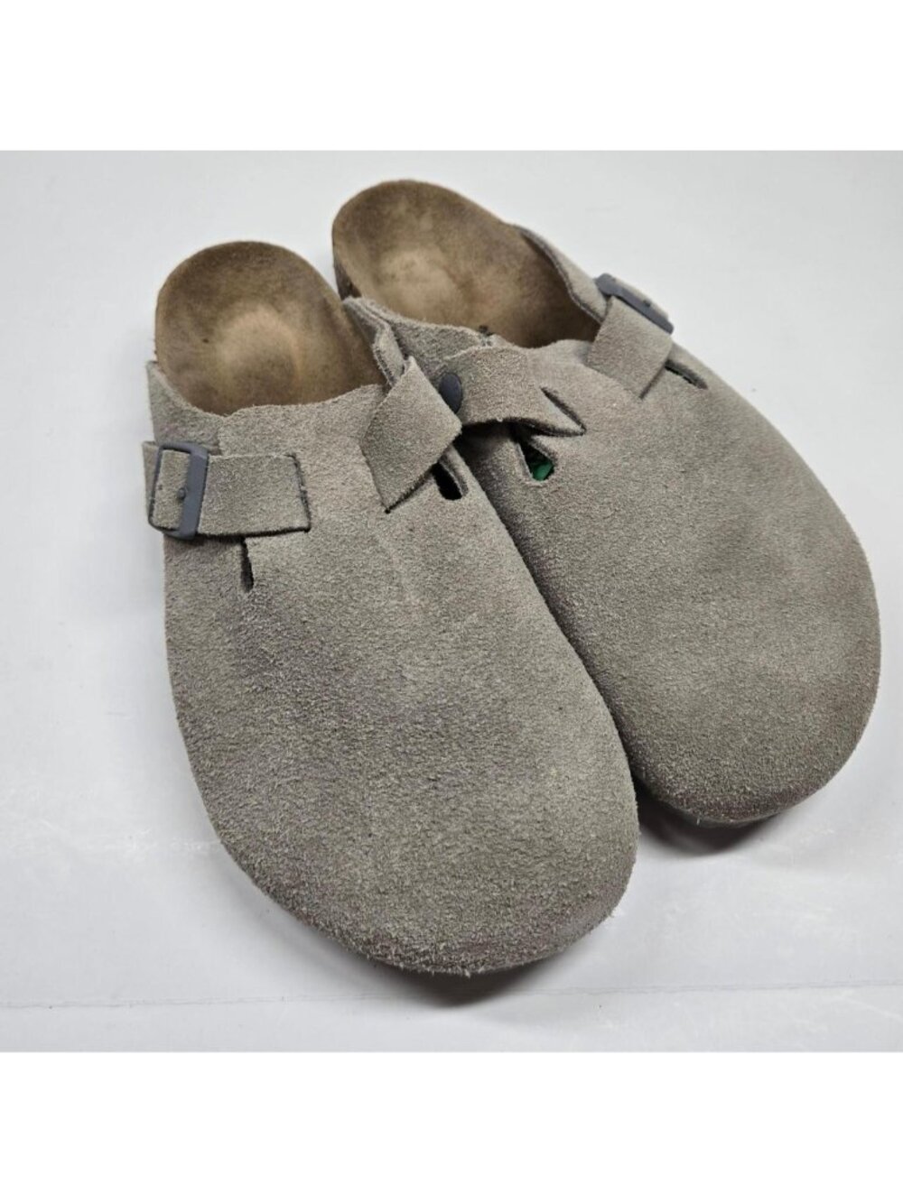 Birkenstock boston taupe suede clogs